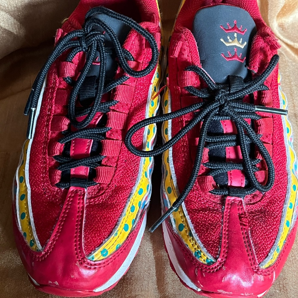 Nike Air Red and Multi Colored Embroidered Detail